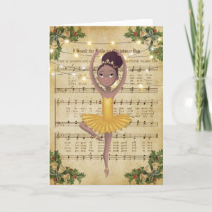 Cartes Pour Fêtes Annuelles Vieux Noël Musique et Ballerina