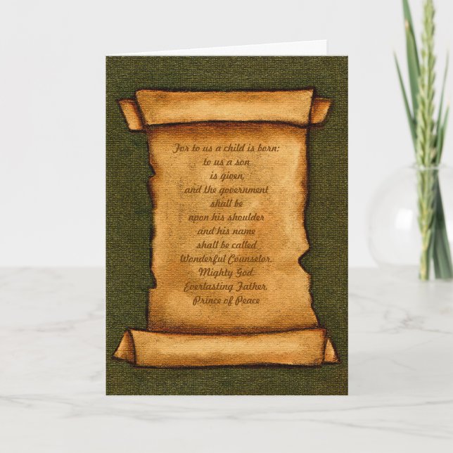 Cartes Pour Fêtes Annuelles Vieux rouleau : Écriture sainte, bible : Isaïe, (Devant)