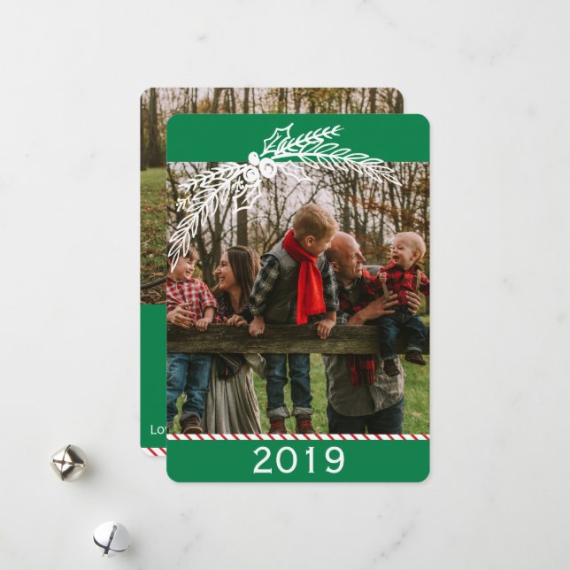 Cartes Pour Fêtes Annuelles Vieux Sucre de canne 2 Photo (Devant/Arrière en situation)