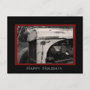 Cartes Pour Fêtes Annuelles Vieux tracteur agricole Pays Joyeuses vacances