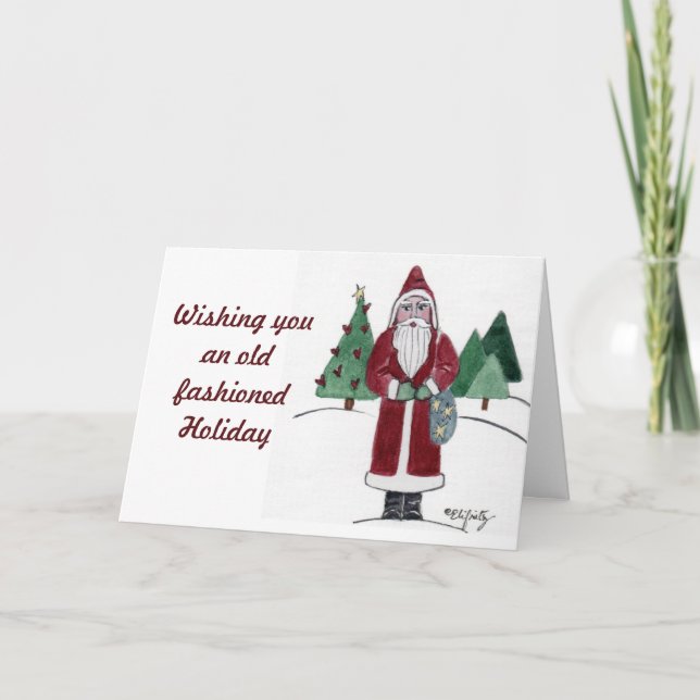 Cartes Pour Fêtes Annuelles Vieux voeux de Noël du Père Noël (Devant)