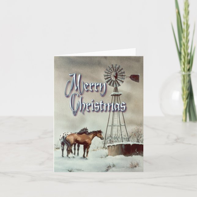Cartes Pour Fêtes Annuelles VIEUX WINDMILL MERRY CHRISTMAS par SHARON SHARPE (Devant)