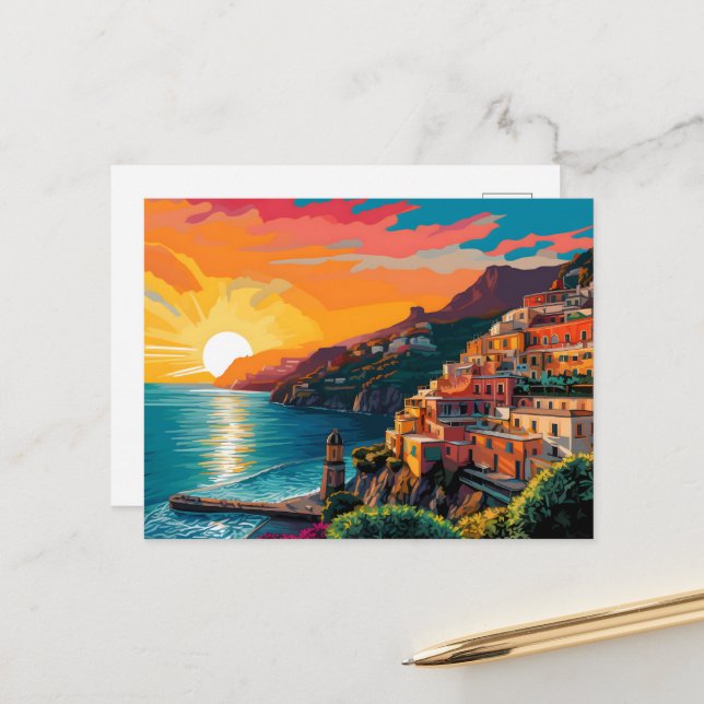 Cartes Pour Fêtes Annuelles View of the Amalfi coast Italy Magneet (Devant/Arrière en situation)