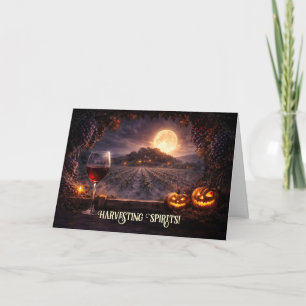 Cartes Pour Fêtes Annuelles Vignoble de vin de Halloween Vinothèque Mignon