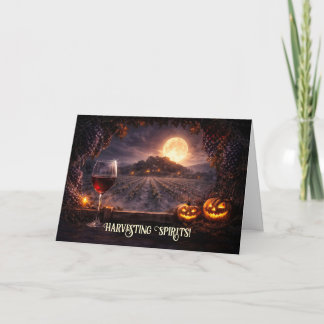 Cartes Pour Fêtes Annuelles Vignoble de vin de Halloween Vinothèque Mignon