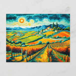 Cartes Pour Fêtes Annuelles Vignobles d'automne dans les riches couleurs de la