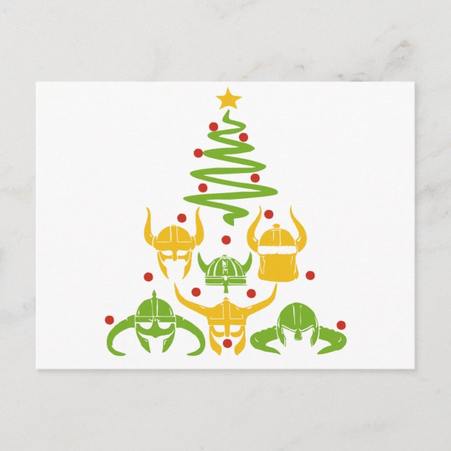 Cartes Pour Fêtes Annuelles Viking Valhalla sapin de Noël (Devant)