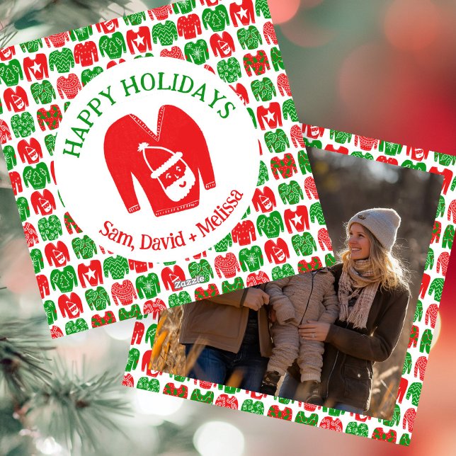 Cartes Pour Fêtes Annuelles Vilains pulls de Noël PHOTO SUR MESURE (Ugly Christmas Sweaters CUSTOM PHOTO Holiday Card
)