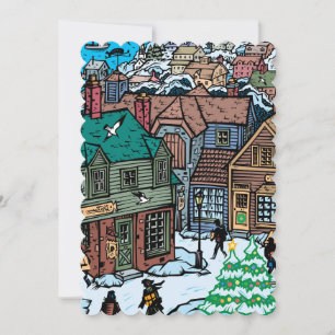 Cartes Pour Fêtes Annuelles Village de Noël