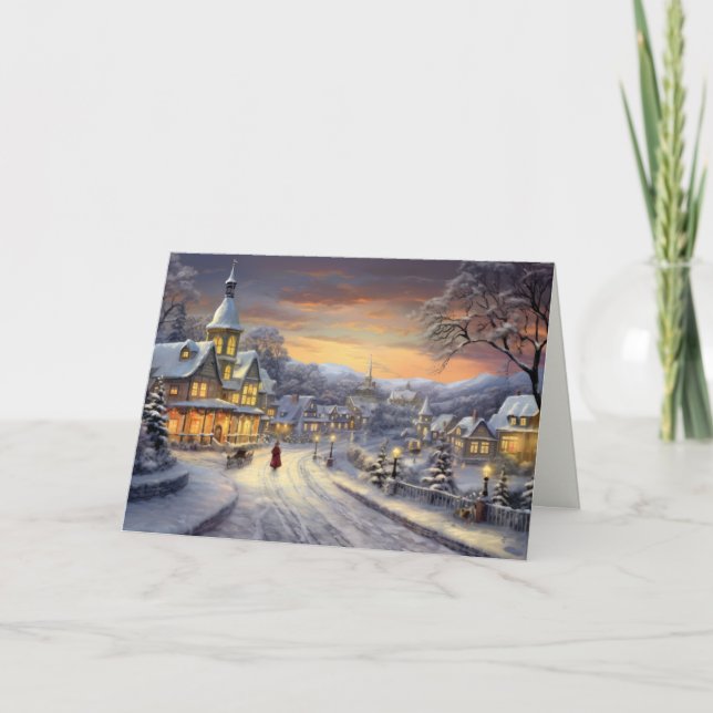 Cartes Pour Fêtes Annuelles Village de Noël (Devant)