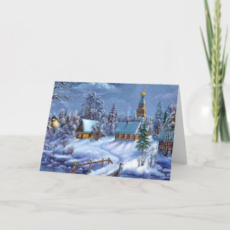 Cartes Pour Fêtes Annuelles Village de Noël d'hiver
