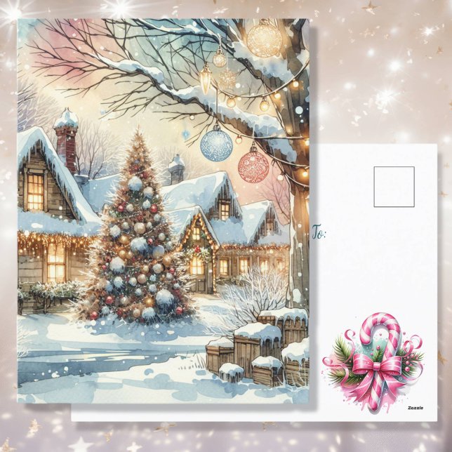 Cartes Pour Fêtes Annuelles Village folklorique Whimsical Noël personnalisé (Créateur téléchargé)