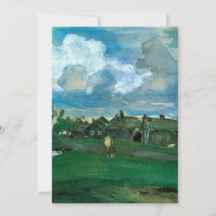 Cartes Pour Fêtes Annuelles Village russe de Valentin Serov