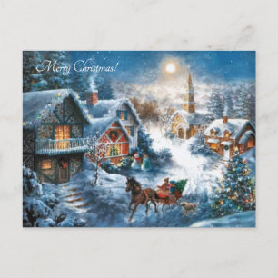 Cartes Pour Fêtes Annuelles Village victorien Joyeux Noël