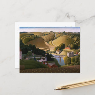 Cartes Pour Fêtes Annuelles Ville de pierre par Grant Wood