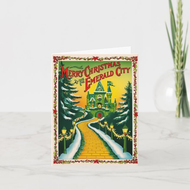 Cartes Pour Fêtes Annuelles Ville émeraude de Noël (Devant)