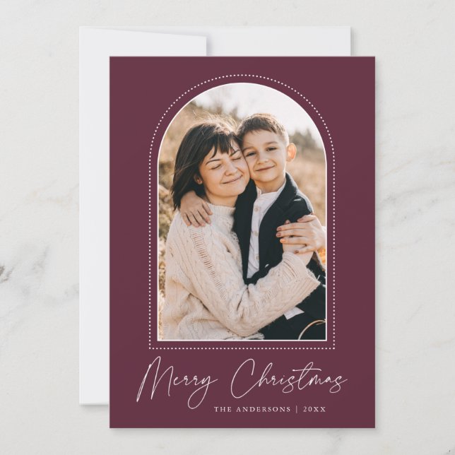 Cartes Pour Fêtes Annuelles Vin d'arc neigeux Joyeux Noël Photo (Devant)