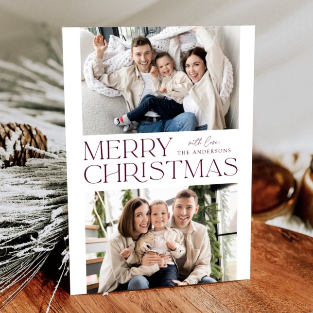 Cartes Pour Fêtes Annuelles Vin moderne Joyeux Noël 2 Photo (Créateur téléchargé)
