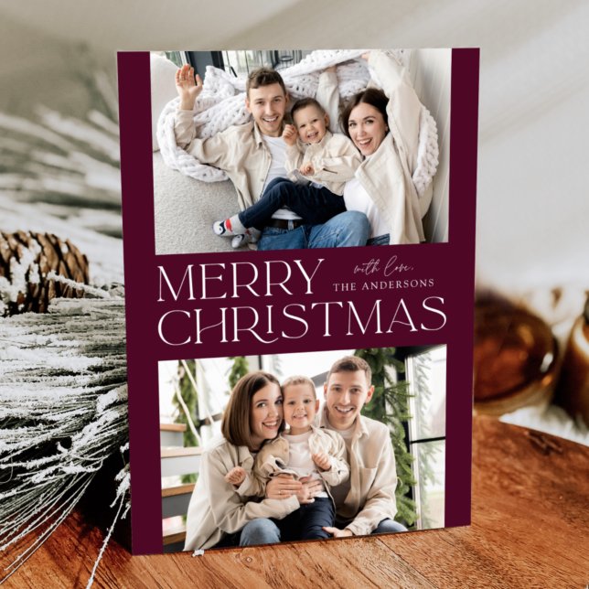 Cartes Pour Fêtes Annuelles Vin moderne Joyeux Noël 2 Photo (Créateur téléchargé)
