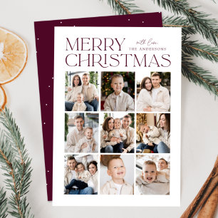 Cartes Pour Fêtes Annuelles Vin Moderne Noël 9 Photo Collage