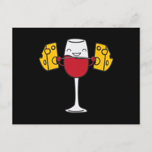 Cartes Pour Fêtes Annuelles Vin Rouge Levant Fromage Drôle Stirch Squat Barbel