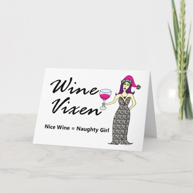 Cartes Pour Fêtes Annuelles Vin Vixen "Nice & Naughty" voeux de Noël (Devant)
