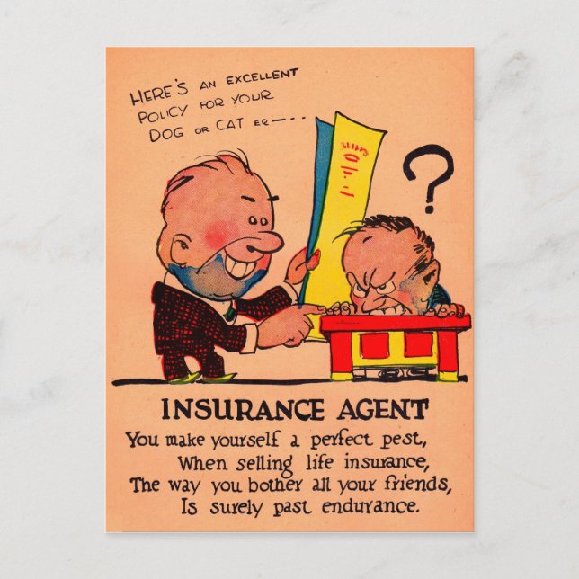 Cartes Pour Fêtes Annuelles vinaigre valentine des années 1930 : l'agent d'ass (Devant)