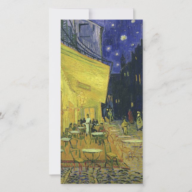 Cartes Pour Fêtes Annuelles Vincent van Gogh - Café Terrasse en soirée (Devant)