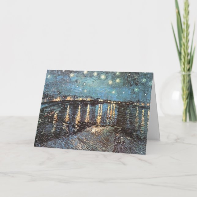 Cartes Pour Fêtes Annuelles Vincent Van Gogh - Lumière sur le Rhône (Devant)