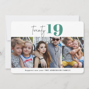 Cartes Pour Fêtes Annuelles VINGT graphique gras multi photo nouvelle année