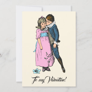 Cartes Pour Fêtes Annuelles Vintage à ma Valentine garçon fille crème rose ble