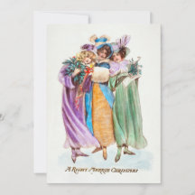 Vintage A Right Merrie Christmas Femme Lady