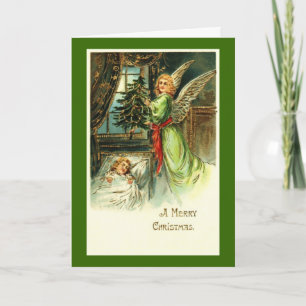 Cartes Pour Fêtes Annuelles Vintage Angel Christmas Card