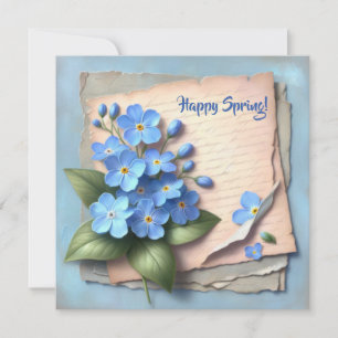 Cartes Pour Fêtes Annuelles Vintage aquarelle ne m'oublie pas de fleurs