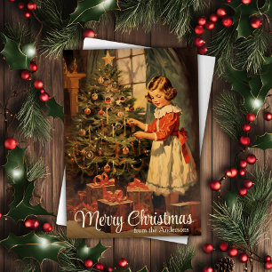 Cartes Pour Fêtes Annuelles Vintage arbre décoratif Noël personnalisé