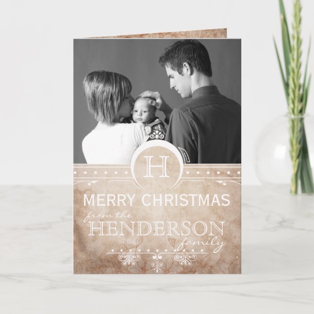 Cartes Pour Fêtes Annuelles Vintage Art Deco Christmas Photo Card (Devant)