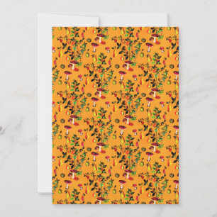Cartes Pour Fêtes Annuelles Vintage Autumn Forest Champignons Fruits Aquarelle