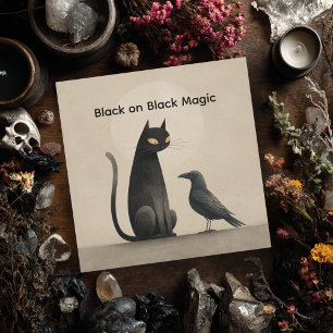 Cartes Pour Fêtes Annuelles Vintage Black Cat Crow Horreur Halloween gothique