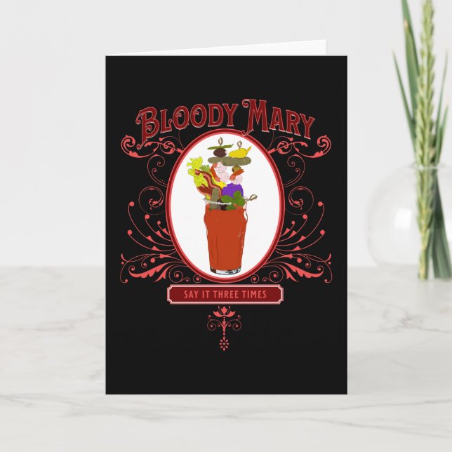 Cartes Pour Fêtes Annuelles Vintage Bloody Mary, 3 fois (Devant)