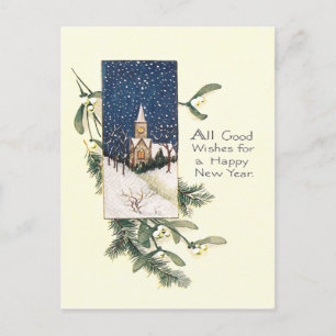 Cartes Pour Fêtes Annuelles Vintage Bonne année