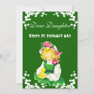 Cartes Pour Fêtes Annuelles Vintage Bonne Fille Jour de la Saint Patrick, Amus