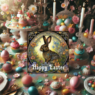 Cartes Pour Fêtes Annuelles Vintage Bunny Joyeux voeux de Pâques
