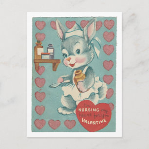 Cartes Pour Fêtes Annuelles Vintage Bunny Valentine