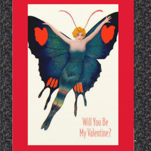 Cartes Pour Fêtes Annuelles Vintage Butterfly Lady Valentine