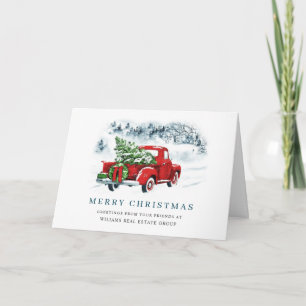 Cartes Pour Fêtes Annuelles Vintage Camion de la Ferme Rouge