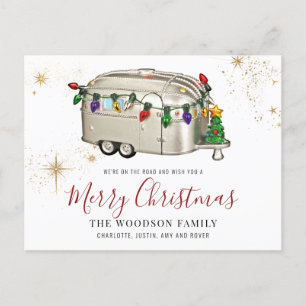 Cartes Pour Fêtes Annuelles Vintage Camper Trailer vacances de Noël