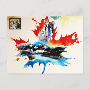 Cartes Pour Fêtes Annuelles Vintage Canada Maple Leaf Travel Love Aquarelle