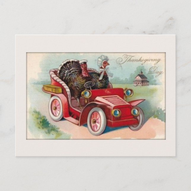 Cartes Pour Fêtes Annuelles Vintage Car (Devant)