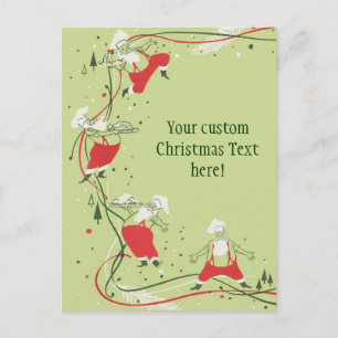 Cartes Pour Fêtes Annuelles Vintage Christmas, Chef du Père Noël avec Dîner