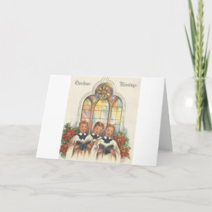 Cartes Pour Fêtes Annuelles Vintage Christmas Choir Boys